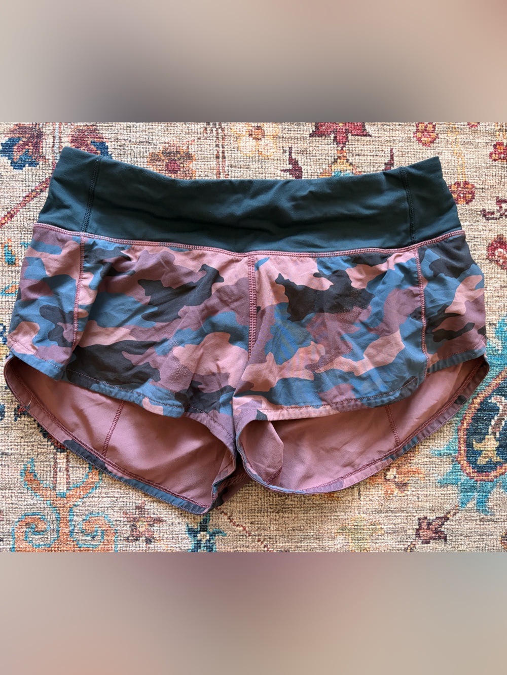 Lululemon Speed Up Purple Camo Athletic Shorts